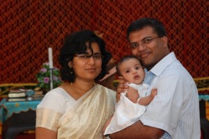 Amma, Daddy and I after the baptism