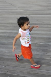 Running on the boardwalk